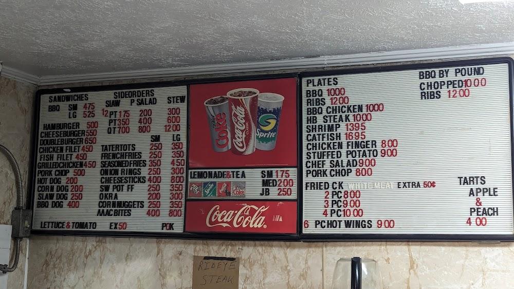 Stinson's Bar-B-Que Menu image 1